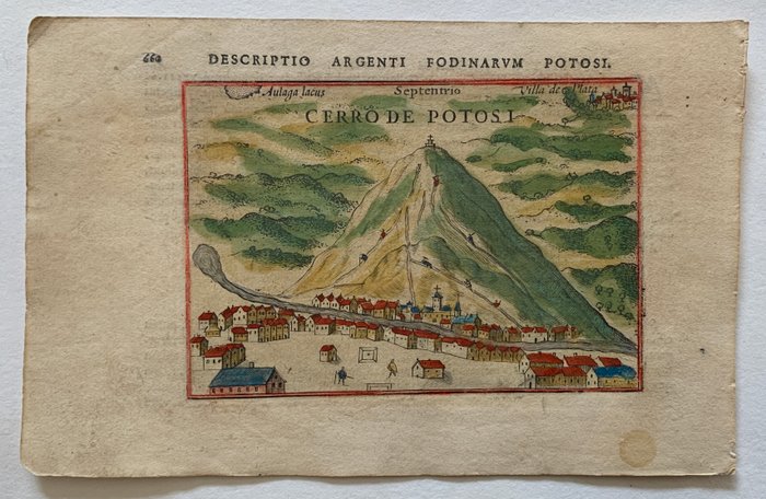 Bolivia - Cerro Potosi; P. Bertius - Descriptio Argenti Fodinarum Potosi / Cerro de Potosi - 1601-1620