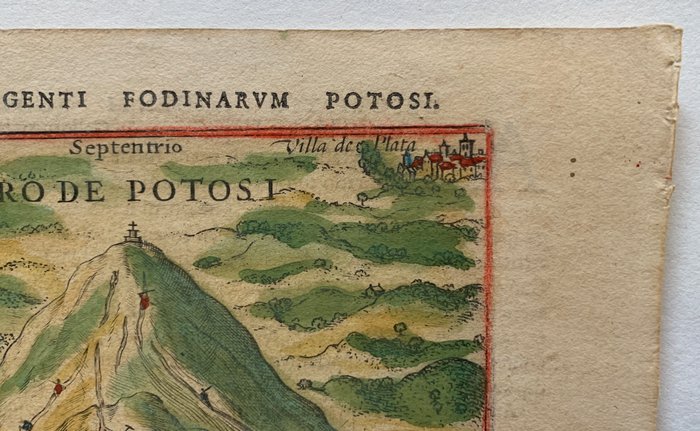 Bolivia - Cerro Potosi; P. Bertius - Descriptio Argenti Fodinarum Potosi / Cerro de Potosi - 1601-1620