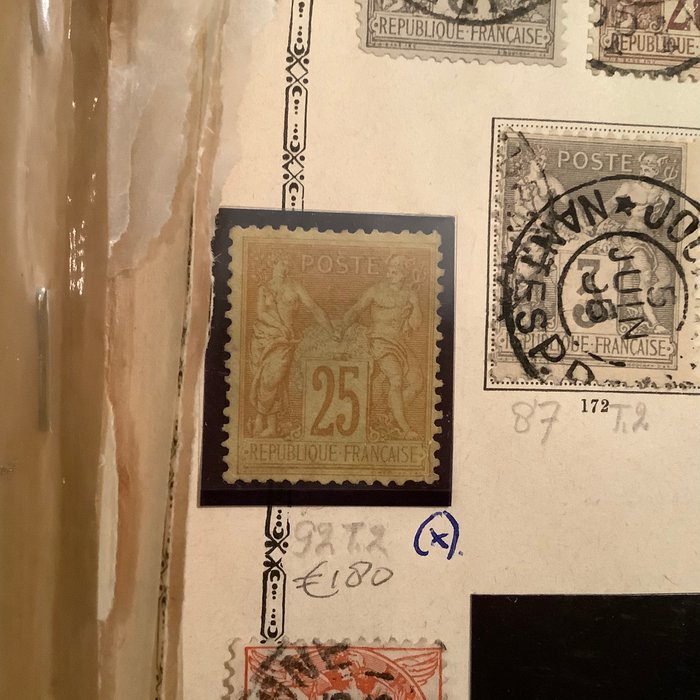 Frankrig 1886/1920 - Samling af semi-klassisk på albumsider med blandt andet Alexandria-stempel og bedre ubrugte - Yvert