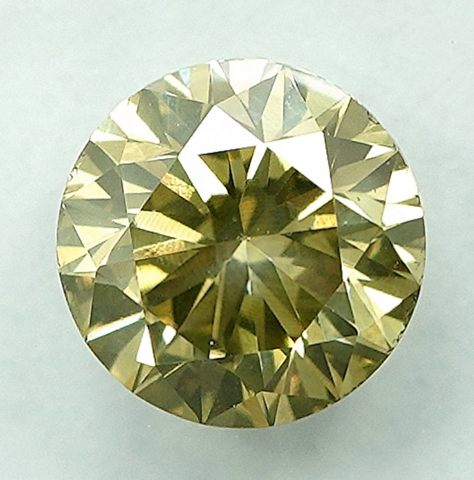 1 pcs Diamant  (Naturfarvet)  - 0.78 ct - Fancy Grålig Gul - SI1 - International Gemological Institute (IGI)