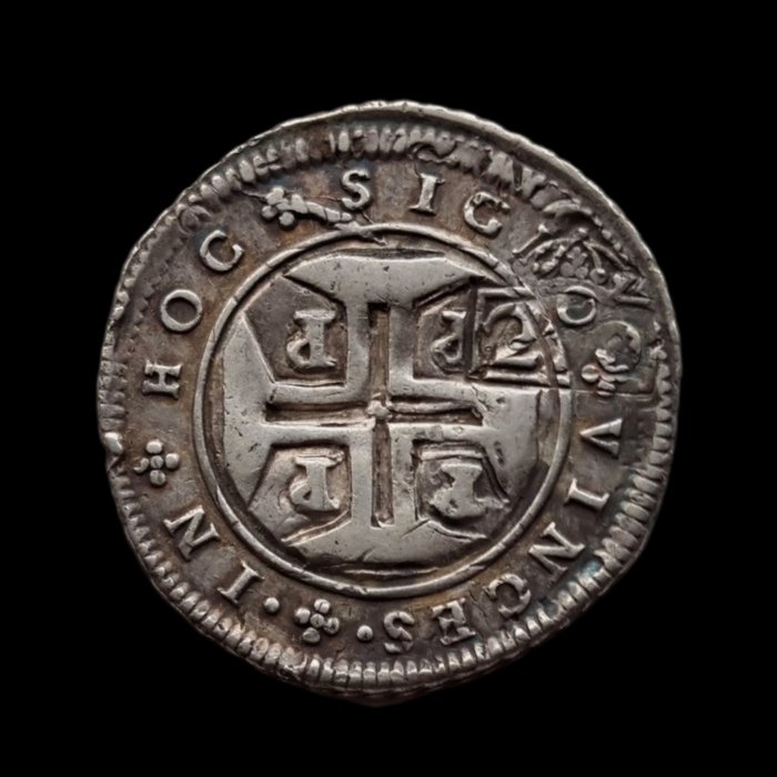 Portugal D Pedro II (1683-1706) Carimbo 250 Reis (250) Coroado sobre Meio Cruzado (DJoão IV Porto) - Cordão e Cunho Orla Nova - Escasso