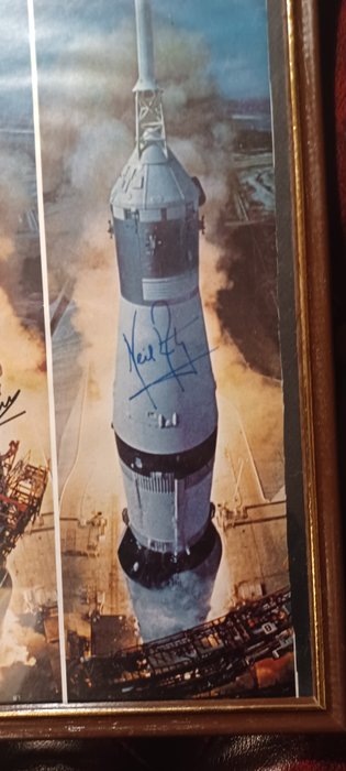 Dokument - Neil Armstrong Buzz Aldrin Michael Collins - Apollo 11 crew hand signed Armstrong, Aldrin and Collins - 1969