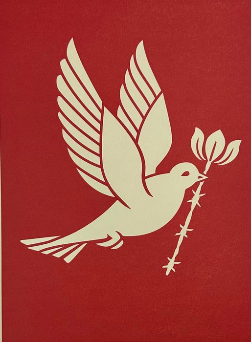 Shepard Fairey (OBEY) (1970) - Barb Wire Dove (Red)