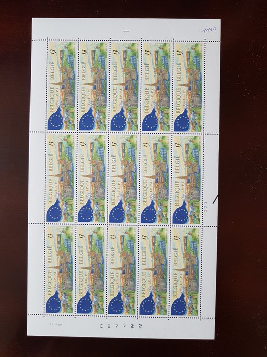 Belgien 1989 - 10 forskellige ark af 15 MNH