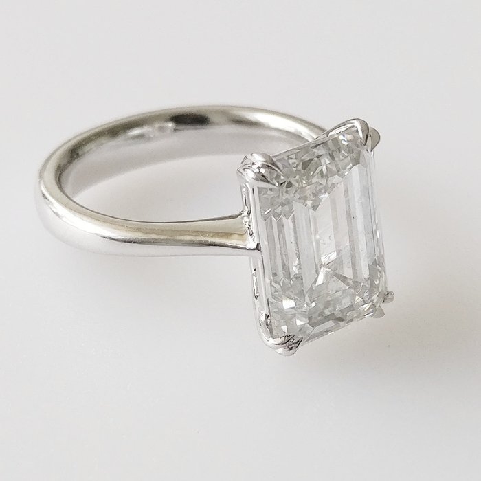 Forlovelsesring - 18 kraat Hvidguld -  5.01ct. tw. Diamant (Laboratoriedyrket)