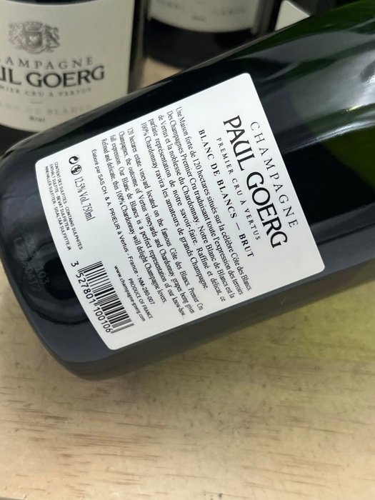 Paul Goerg, Premier Cru à Vertus Brut Blanc de Blancs - Champagne Premier Cru - 6 Flasker (0,75 L)