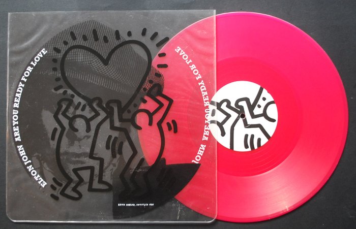 Elton John - Are You Ready For Love - Cover and Record designed by Keith Haring