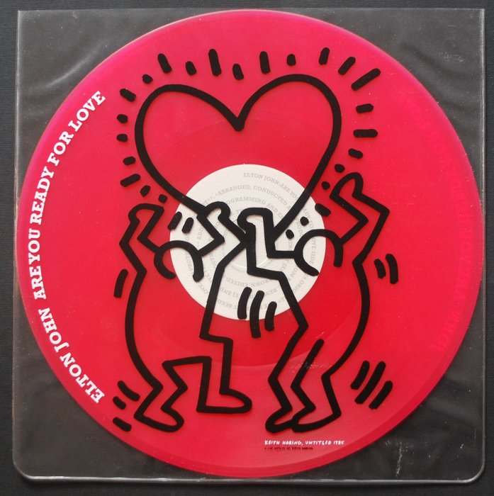 Elton John - Are You Ready For Love - Cover and Record designed by Keith Haring