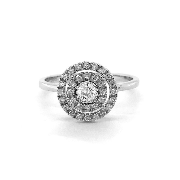 Ingen mindstepris - Ring - 14 karat Hvidguld -  0.35ct. tw. Diamant (Natur)