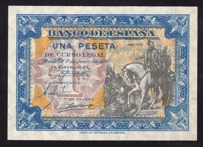 Spanien. - 1 Peseta 1940 - Pick 121  (Ingen mindstepris)