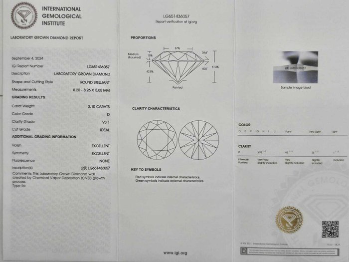 Ingen mindstepris - Øreringe Platin -  4.60ct. tw. Diamant (Laboratoriedyrket) - Diamant - D, VS1