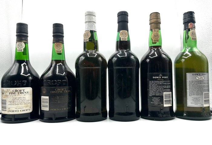 Croft: Fine Tawny  Distinction Reserve, Robertson's Game Bird: White  Ruby,  Dow's: White  Tawny -  Porto  - 6 Flasker (0,75 L)