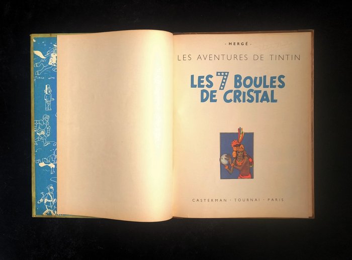 Tintin T13 - Les sept boules de cristal (B2) - C - 1 Album - Første udgave - 1948