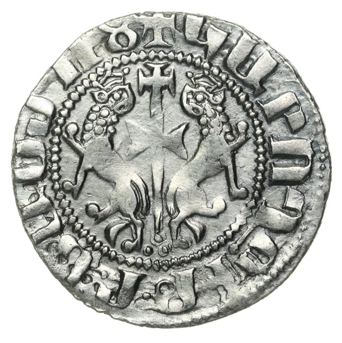 Armenien. Levon I (1198-1219). Silver Tram (2 crowned lions), Sis mint. / Unpublished, possibly unique - ex the Arthur Kobuz Collection