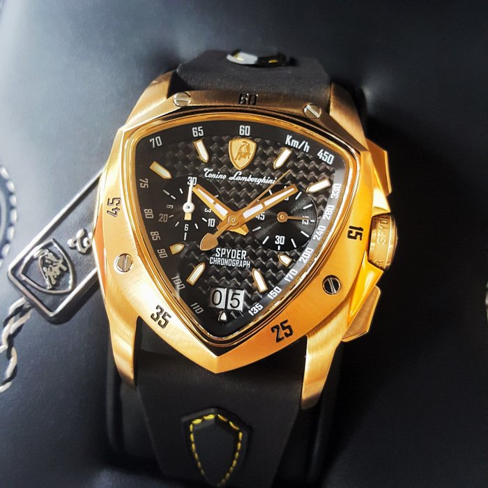 Lamborghini - SPYDER - Limited Edition - Suede - Swiss Chronograph - 18K Gold - Mænd - Ny