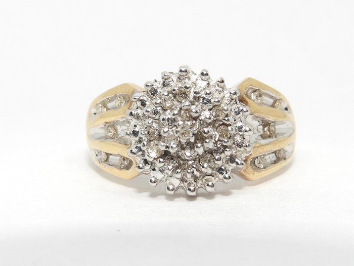 Ring - 10 kt. Gulguld, Hvidguld -  0.33ct. tw. Diamant (Natur)  - Signeret CM