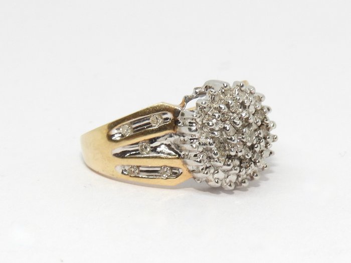 Ring - 10 kt. Gulguld, Hvidguld -  0.33ct. tw. Diamant (Natur)  - Signeret CM