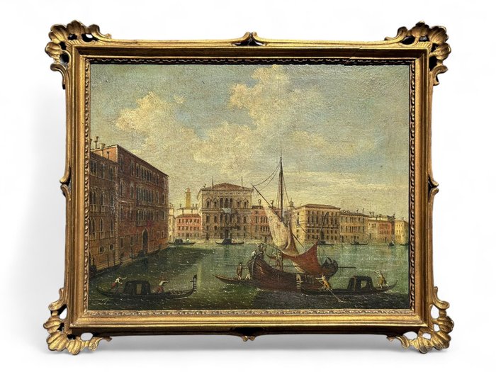 Scuola veneta (XVIII) - Canal Grande con i Palazzi Balbi e Foscari