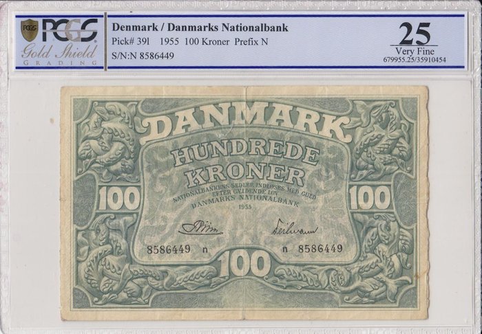 Danmark. - 100 Kroner - 1955 - Pick 39I  (Ingen mindstepris)