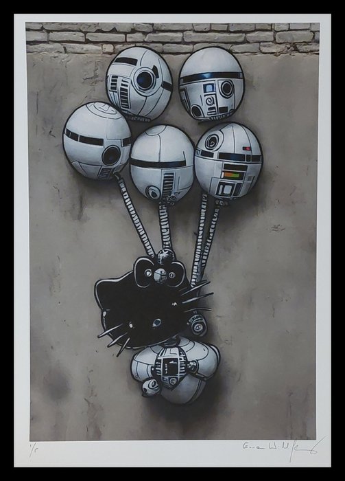 Emma Wildfang - 3 Triptykon „Ikoner som stilleben – Serie BANKSY - Triptychon Hello Kitty as Darth Vader - Limited Edition 5/5 - 2023