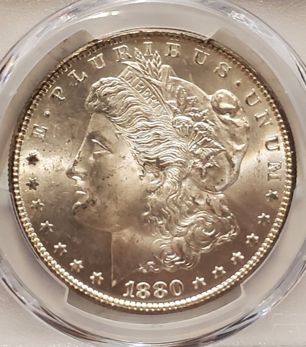 Förenta staterna. Morgan Dollar 1880/9-S, PCGS MS63