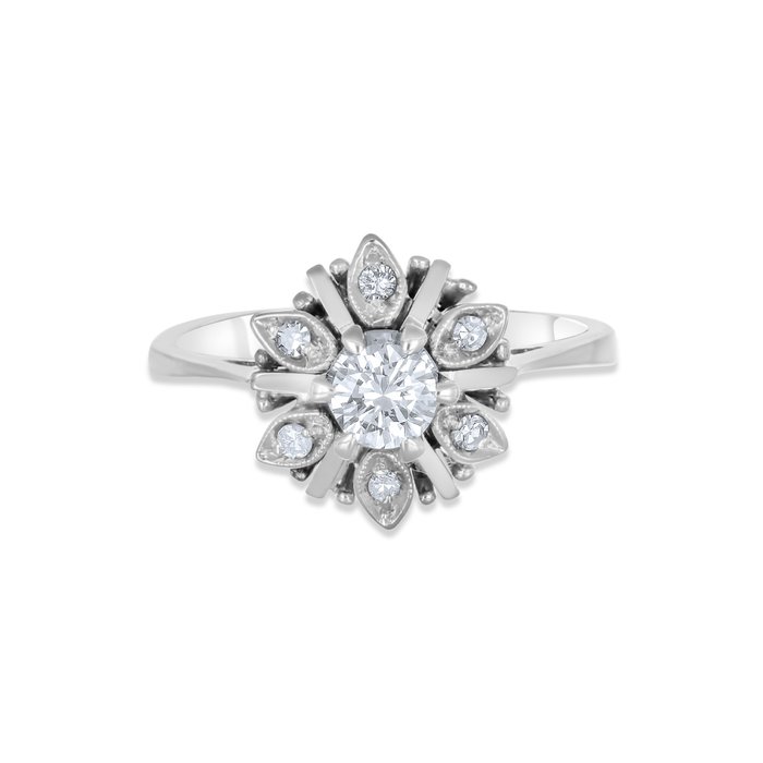 Forlovelsesring - 18 kraat Hvidguld -  031ct tw Diamant (Natur)