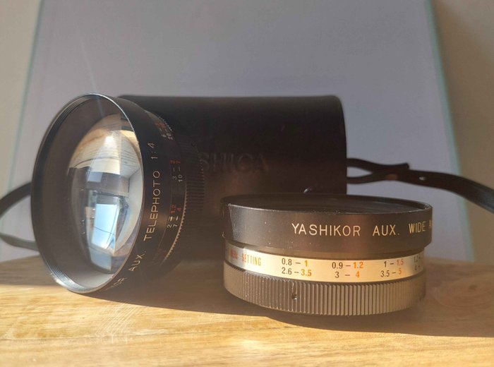 Yashica Electro 35 GS with Yashinon 1,7/45mm + wide and tele lenses and viewfinders | Analogt kamera