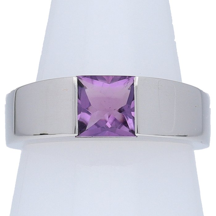 Cartier - Ring - Tank Amethyst Ring (#11) - 18 kraat Hvidguld Ametyst