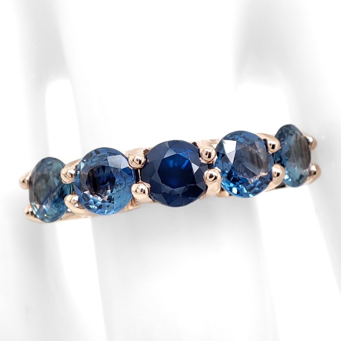 Ring - 14 karat Rosaguld -  2.90ct. tw. Safir