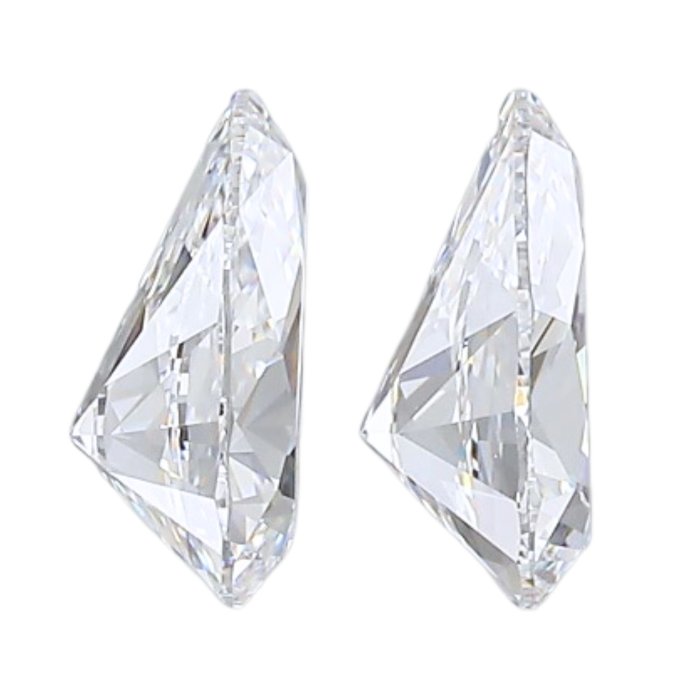 2 pcs Diamant  (Natur)  - 1.42 ct - Pære - D (farveløs) - VVS2 - Gemological Institute of America (GIA)