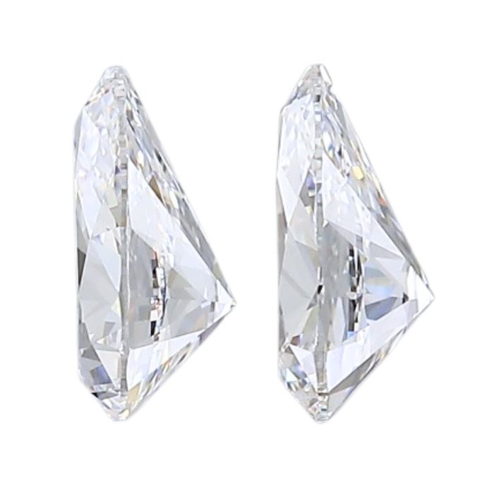 2 pcs Diamant  (Natur)  - 1.42 ct - Pære - D (farveløs) - VVS2 - Gemological Institute of America (GIA)