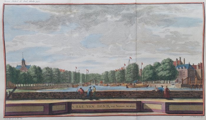 Holland - Sas van Gent; Isaak Tirion - ´t Sas van Gend, van binnen te zien - 1740