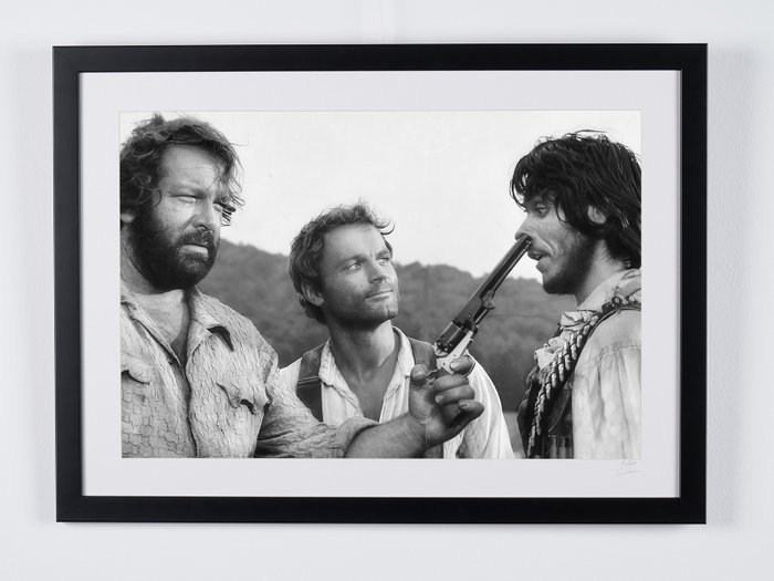 Trinity Is Still My Name (1971) - Bud Spencer  Terence Hill - Fine Art Photography - Luxury Wooden Framed 70X50 cm - Limited Edition Nr 13 of 50 - Serial ID 15754 - Original Certificate (COA) Hologram Logo Editor and QR Code - 100% New items