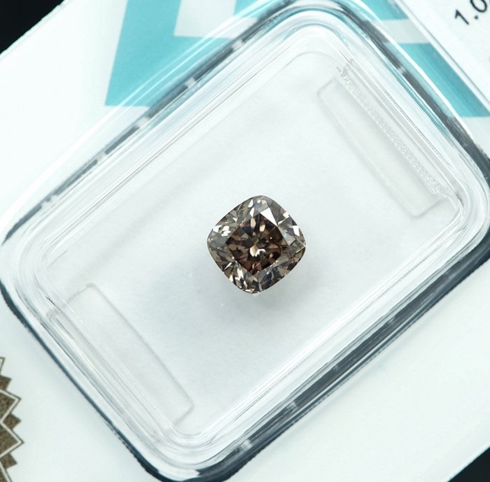 1 pcs Diamant  (Naturfarvet)  - 1.02 ct - Fancy Grålig Gul - SI2 - International Gemological Institute (IGI)