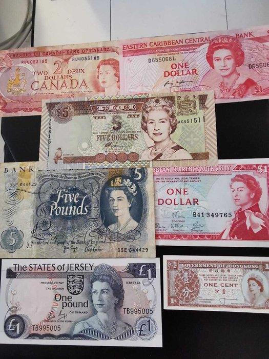 Verden - 7 Banknotes - Various Dates  (Ingen mindstepris)