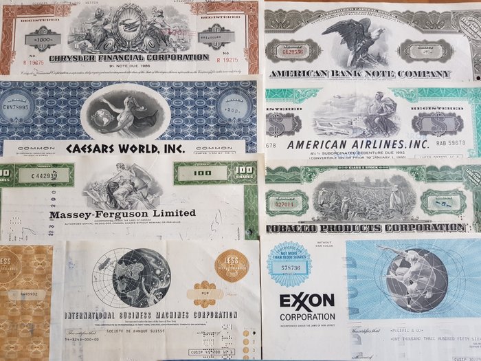 Amerikas Forenede Stater. - 66 Bonds and Shares - 1913/1990  (Ingen mindstepris)