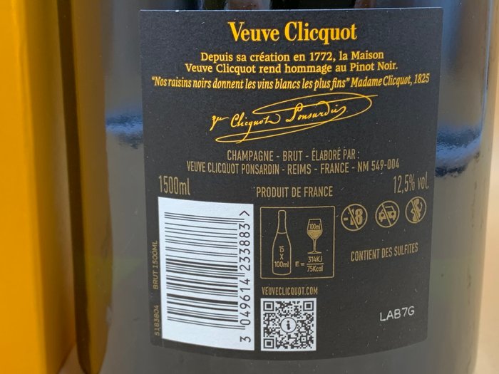 Veuve Clicquot - Champagne Brut - 1 Magnum (1,5 L)