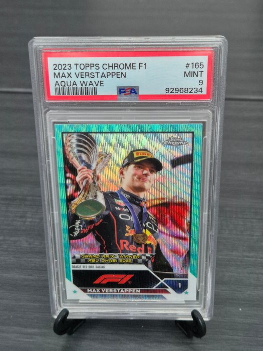 2023 Topps Chrome F1 Max Verstappen #165 Aqua Wave /150 PSA 9 Graded card