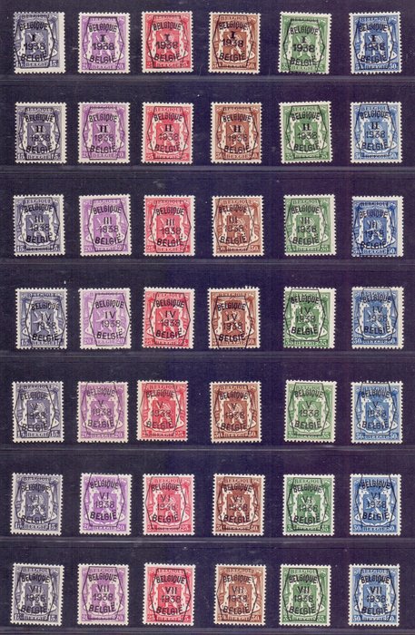 Belgien 1938/1939 - Preo serie 1 til 17: 1938 - 1939 - 1939/1940 - OBP/COB PRE333/436