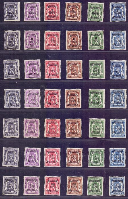 Belgien 1938/1939 - Preo serie 1 til 17: 1938 - 1939 - 1939/1940 - OBP/COB PRE333/436