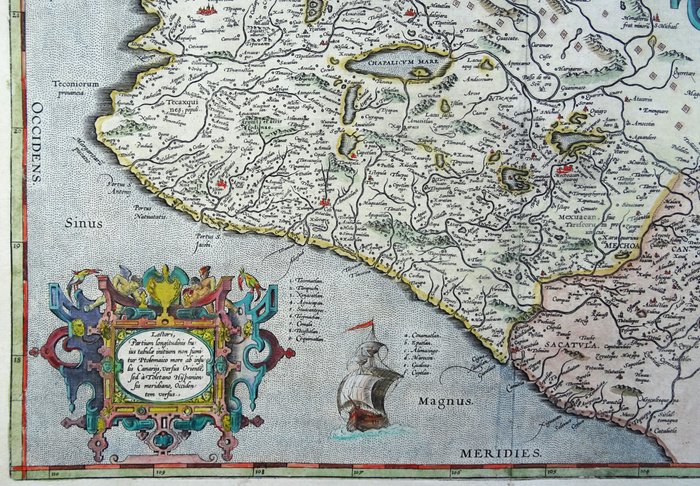 America - Mellemamerika / Mexico; Abraham Ortelius - Hispaniae Novae Sivae Magnae Recens et Vera Descriptio 1579 - 1561-1580