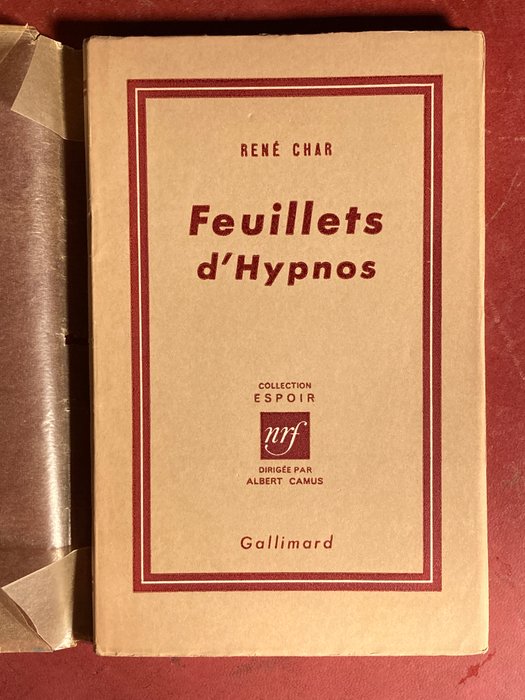 René Char - Feuillets d`Hypnos - 1946