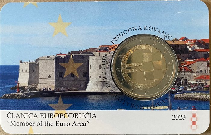 Kroatien. 2 Euro 2023 Proof+BU, Member of the Euro Area  (Ingen mindstepris)