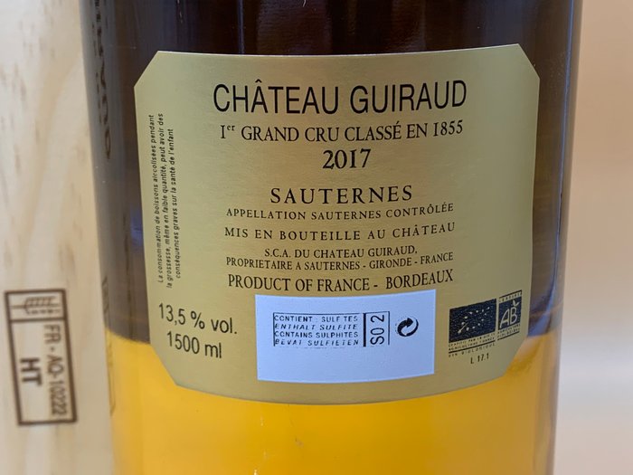 2017 Château Guiraud - Bordeaux 1er Grand Cru Classé - 1 Magnum (1,5 L)