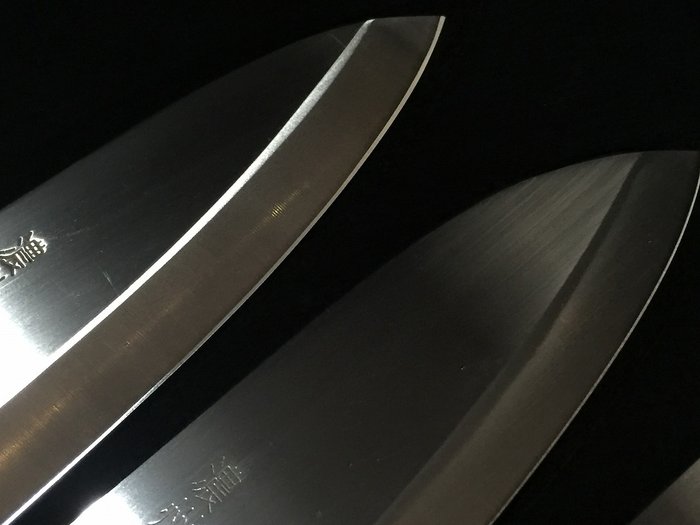 孫六 MAGOROKU / Set of 3 / 三徳 SANTOKU 出刃 DEBA 菜切 NAKIRI - Bordkniv (3) - Japansk køkkenkniv - Stål, Træ