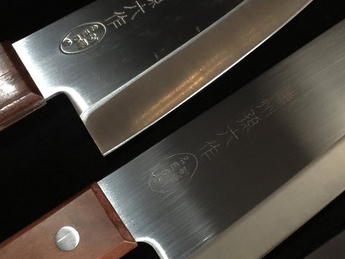 孫六 MAGOROKU / Set of 3 / 三徳 SANTOKU 出刃 DEBA 菜切 NAKIRI - Bordkniv (3) - Japansk køkkenkniv - Stål, Træ