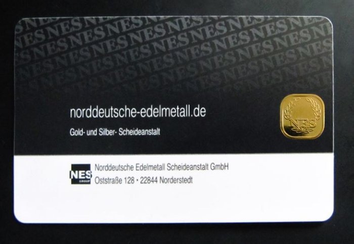 1 gram - Guld 999 - NES, Germany - Forseglet  Med certifikat  (Ingen mindstepris)