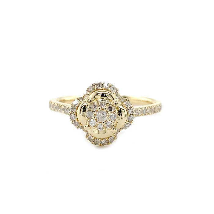 Ingen mindstepris - Ring - 14 karat Gulguld -  0.28ct. tw. Diamant (Natur)