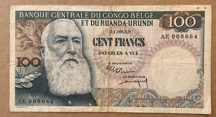 Belgisk Congo. - 4 banknotes - various dates  (Ingen mindstepris)