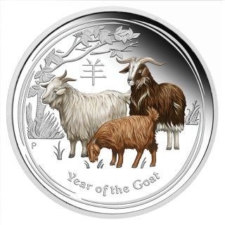 Australien. 2 Dollars 2015 Year of the Goat, 2 Oz (.999)